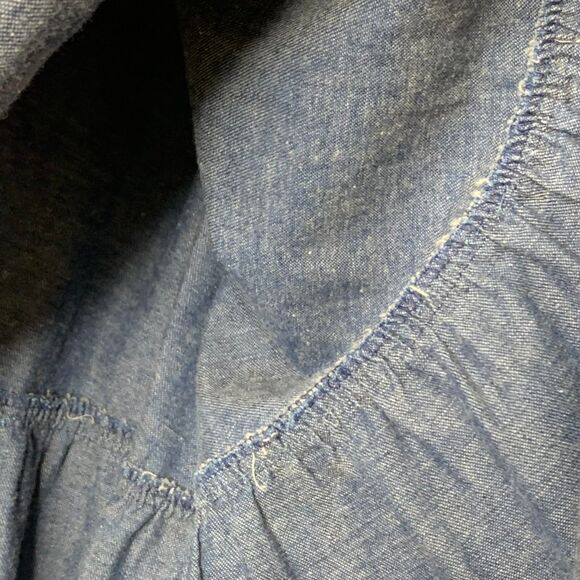 VTG Womens Denim Tiered Prairie Skirt Corset Yoke Western Cowgirl Cottagecore - Picture 8 of 13